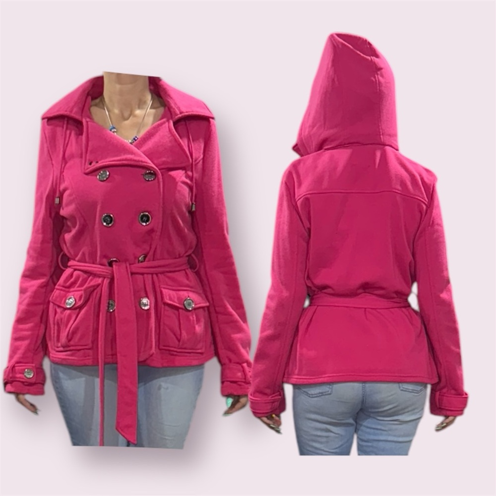 Women's Pink Double-Breasted Jacket
